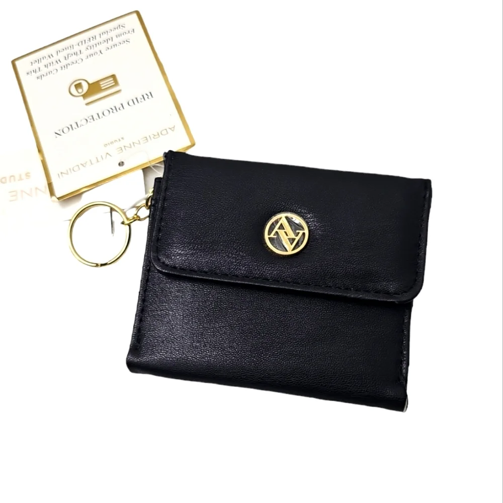 Adrienne Vitaddini RFID Black Coin Purse